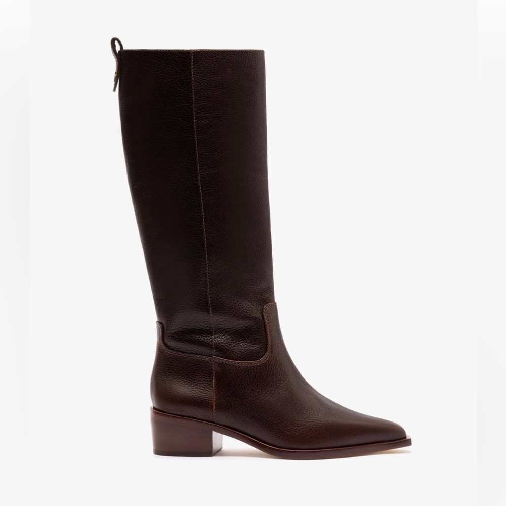 Larroude Dark Brown Leather Heeled Boots